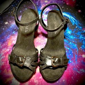 Aerosoles Black Strappy Wedges